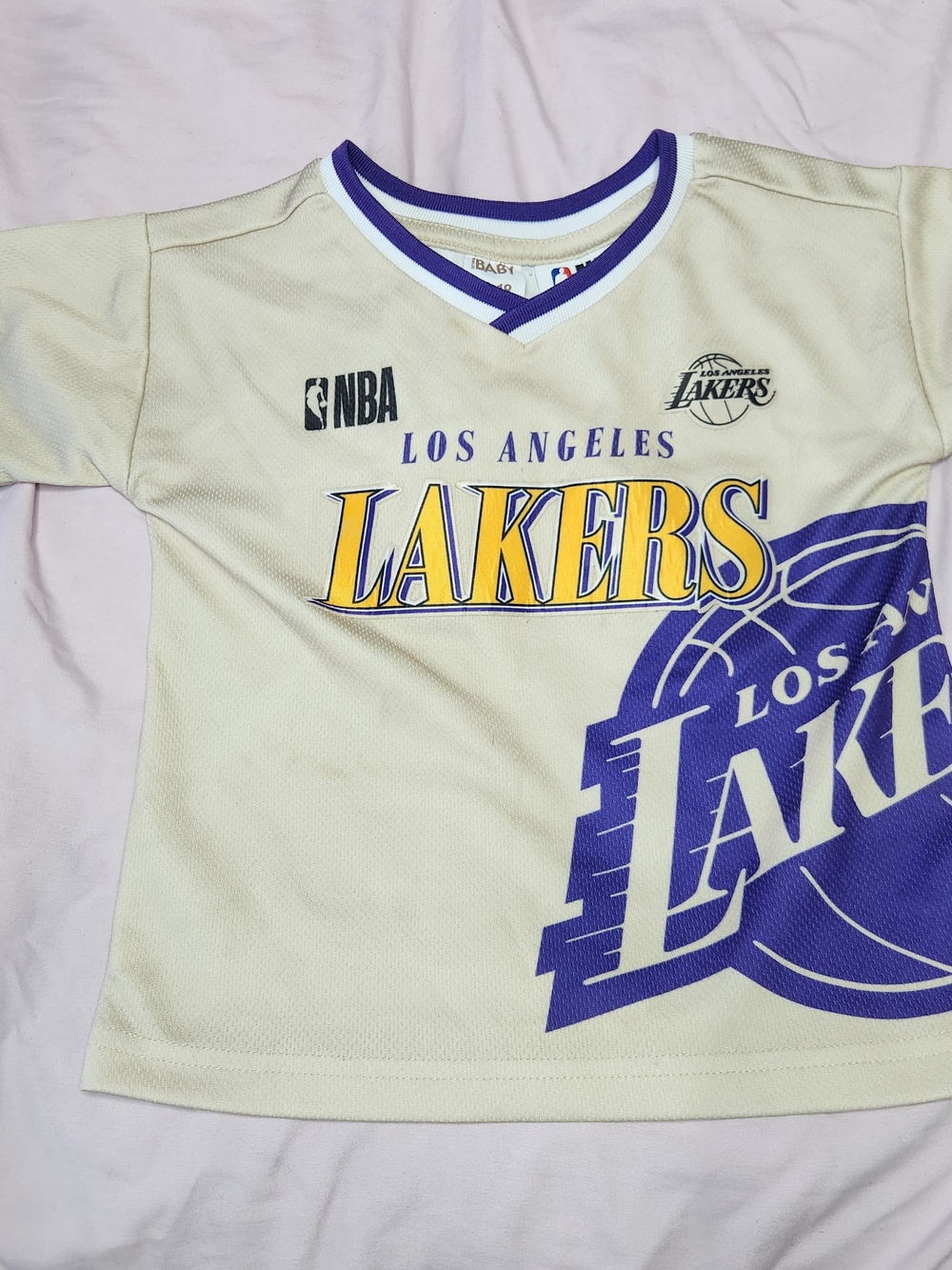 NBA Los Angeles Lakers Kids Cream, Purple & Yellow Jersey Top